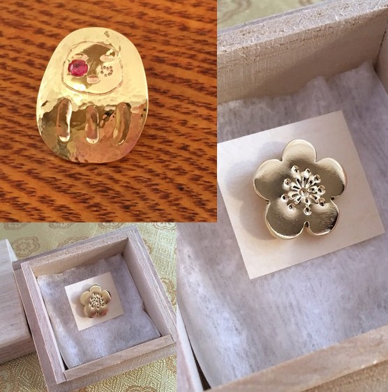 新春福袋2024☆黄金のだるまさん☆天然ピンクスピネル真鍮ピンバッジ＋梅真鍮ピンズ 11,250円