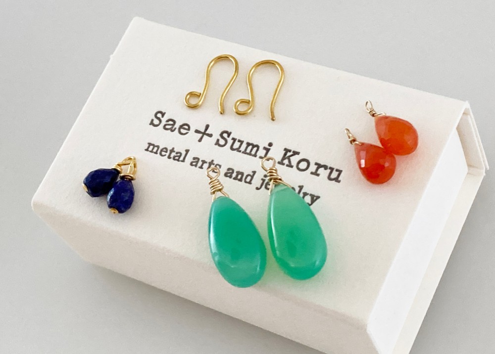 K24 Pure Gold Hook◇純金ピアスフック◇選べるチャーム付き（片耳分～）