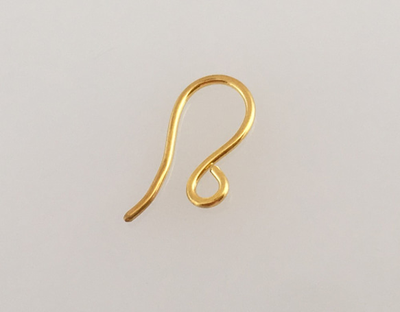 K24 Pure Gold Hook◇純金ピアスフック◇選べるチャーム付き（片耳分～） 2枚目の画像