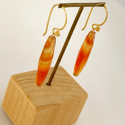 Carnelian Rod◇太陽の宝石カーネリアン◇Vermeil Gold ピアス/イヤリング 5枚目の画像