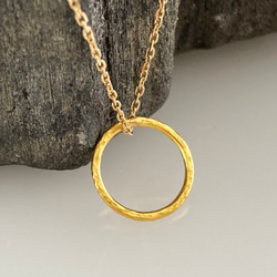 K24 Pure Gold Ring Pendant◇純金の輪ペンダントトップ 1枚目の画像