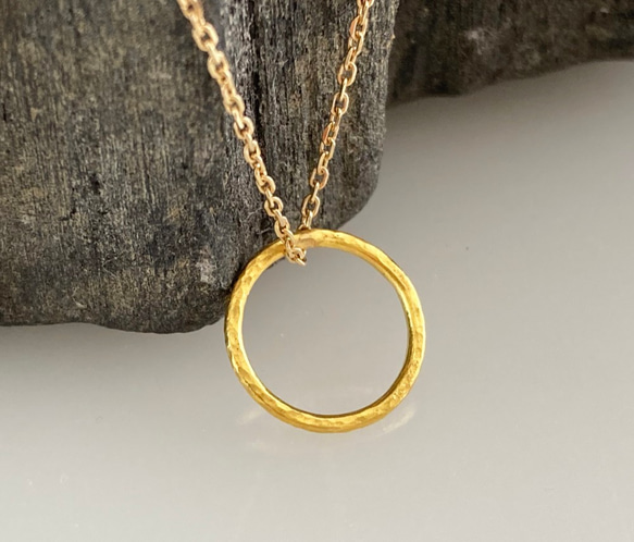 K24 Pure Gold Ring Pendant◇純金の輪ペンダントトップ 1枚目の画像