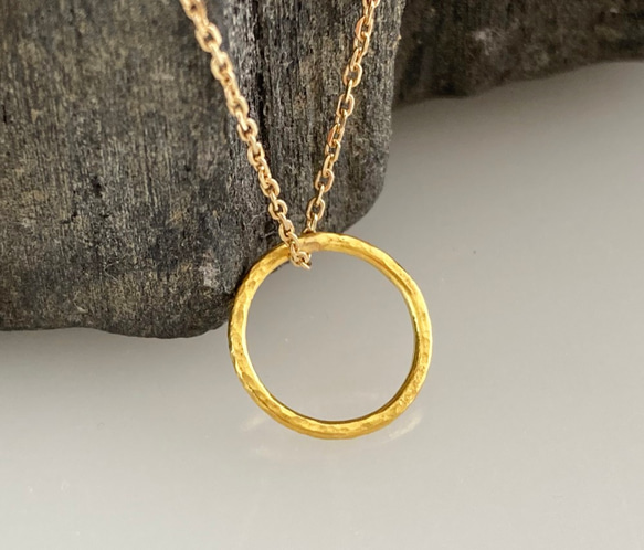 24k Sae+Sumi Koru 純金チャーム K24 Pure Gold Ring Pendant◇純金の輪ペンダントトップ ペンダント