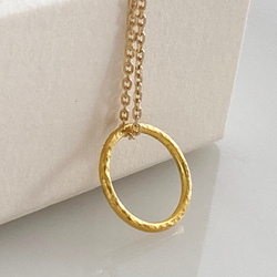 K24 Pure Gold Ring Pendant◇純金の輪ペンダントトップ 5枚目の画像