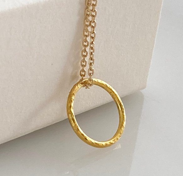 K24 Pure Gold Ring Pendant◇純金の輪ペンダントトップ 5枚目の画像