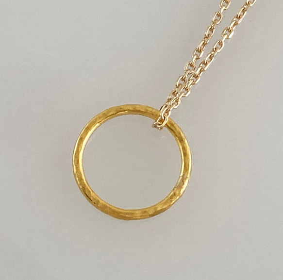K24 Pure Gold Ring Pendant◇純金の輪ペンダントトップ 7枚目の画像