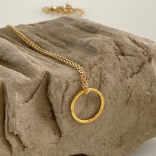 K24 Pure Gold Ring Pendant◇純金の輪ペンダントトップ ペンダント