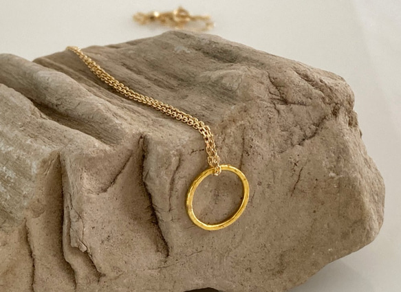 K24 Pure Gold Ring Pendant◇純金の輪ペンダントトップ 8枚目の画像