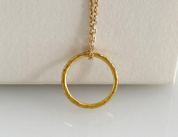 K24 Pure Gold Ring Pendant◇純金の輪ペンダントトップ 9枚目の画像