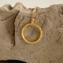 K24 Pure Gold Ring Pendant◇純金の輪ペンダントトップ 3枚目の画像