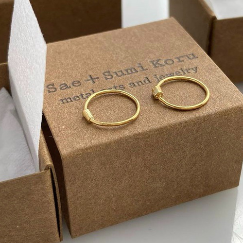 K24 Pure Gold Foop EarringsⅡ◇純金フープピアスⅡ◇片耳分～ ピアス 