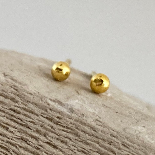 りーKapital ピアス K24純金 丸玉スタッドピアス◇ K24 Round Ball Stud（片耳分