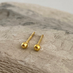K24純金 丸玉スタッドピアス◇ K24 Round Ball Stud（片耳分～）◇K24 釈迦玉ピアス 6枚目の画像