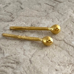 K24純金 丸玉スタッドピアス◇ K24 Round Ball Stud（片耳分～）◇K24 釈迦玉ピアス 7枚目の画像