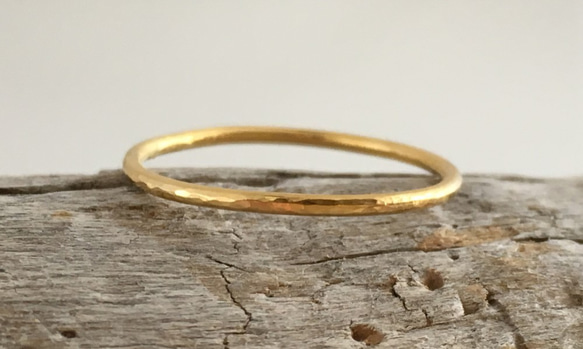試作品◆＃6.5サイズ◆１個限定販売◆K24 Pure Gold Ring◇純金の指輪/リング3（1ｍｍ幅） 2枚目の画像
