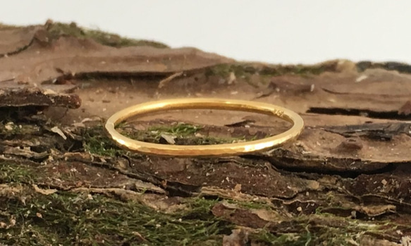 試作品◆＃6.5サイズ◆１個限定販売◆K24 Pure Gold Ring◇純金の指輪/リング3（1ｍｍ幅） 4枚目の画像