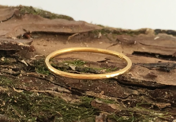 試作品◆＃6.5サイズ◆１個限定販売◆K24 Pure Gold Ring◇純金の指輪/リング3（1ｍｍ幅） 9枚目の画像