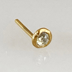 M 定制 ◇K24 玫瑰切割鑽石純金耳釘 ◇k24 柱（一隻耳朵） 第1張的照片