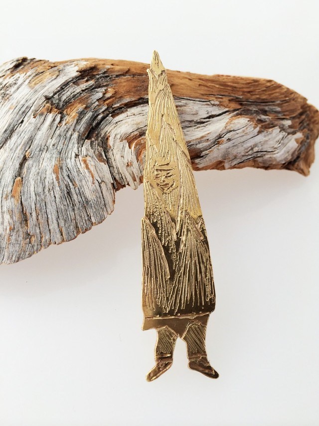 タケノコマン◆真鍮ブローチ