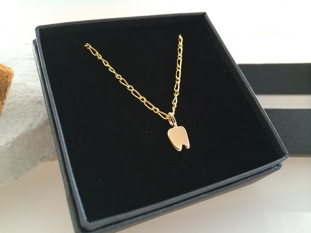 K１４◆歯のペンダント◆Ｋ１４ＧＦチェーン