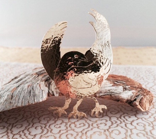 八咫烏◆やたがらす◆真鍮鍛金ブローチ