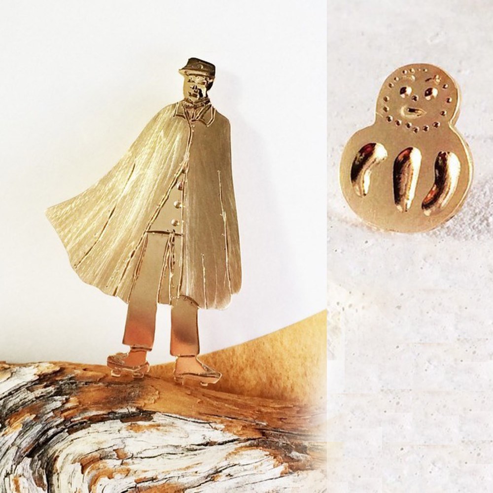 Creema限定☆新春福袋2024☆明治時代ブローチ＋だるまチャン真鍮ピンズ