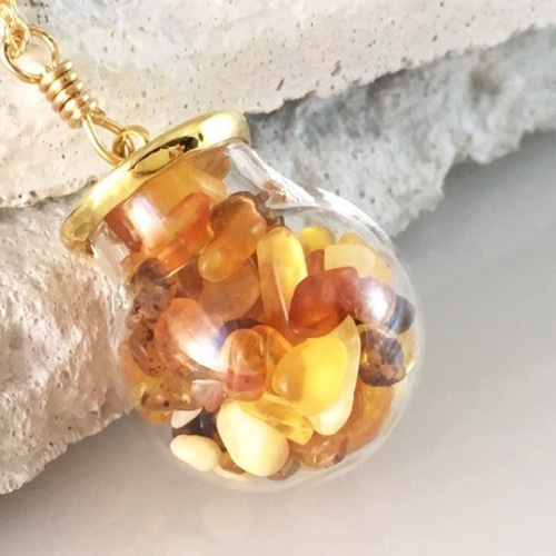 夏の期間限定SALE◇Jewel Box ◇バルト海産琥珀原石 K14GF