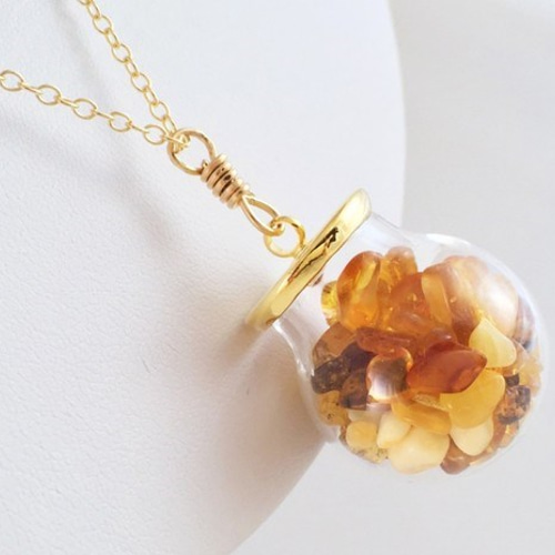夏の期間限定SALE◇Jewel Box ◇バルト海産琥珀原石 K14GF