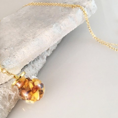 夏の期間限定SALE◇Jewel Box ◇バルト海産琥珀原石 K14GF