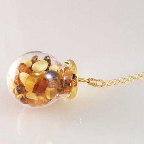 夏の期間限定SALE◇Jewel Box ◇バルト海産琥珀原石 K14GF