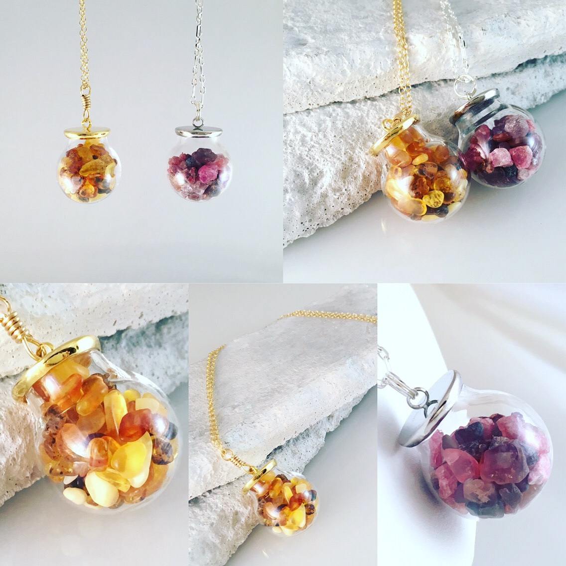 Jewel Box ◇ルビー・サファイア・スピネル原石　ＳＶペンダント