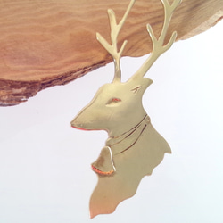 トナカイ　Reindeer　ブローチ　/Brass 2枚目の画像