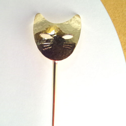 猫　鍛金真鍮　かんざし 3枚目の画像