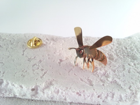 ☆ 蜜蜂 ☆ 黃銅別針徽章 第3張的照片