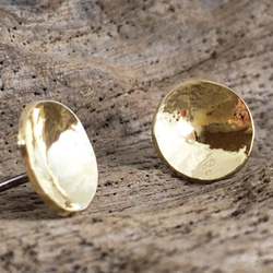 小金色滿月◆黃銅鍛造金針胸針 第1張的照片