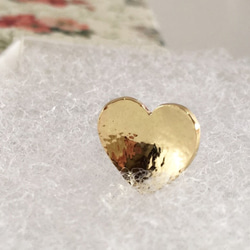 Golden Heart◆真鍮鍛金ピンブローチ 2枚目の画像