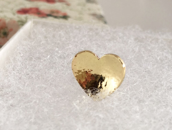 Golden Heart◆真鍮鍛金ピンブローチ 2枚目の画像
