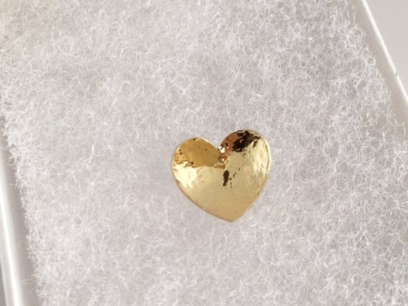 Golden Heart◆真鍮鍛金ピンブローチ 3枚目の画像