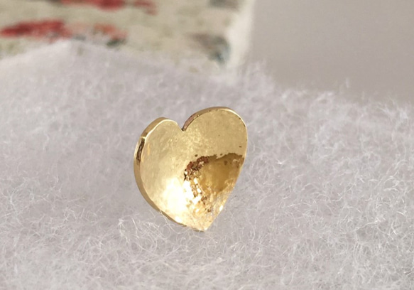 Golden Heart◆真鍮鍛金ピンブローチ 5枚目の画像