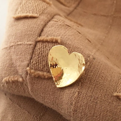 Golden Heart◆真鍮鍛金ピンブローチ 6枚目の画像