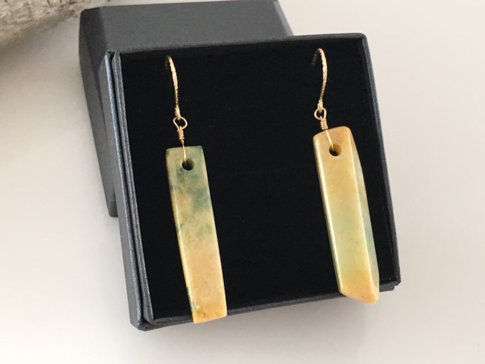 ミャンマー産天然翡翠◇14GFピアス／イヤリング 2