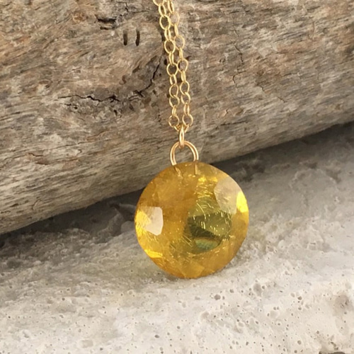 楽天市場】琥珀 グリーン ネックレスの通販 K14gf グリーン琥珀