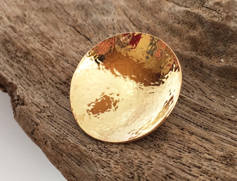 満月◇真鍮鍛金ブローチ