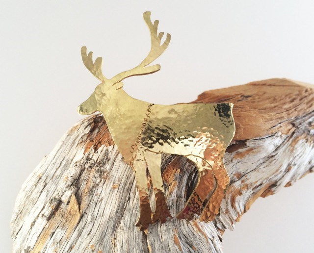 トナカイ☆真鍮鍛金ブローチ