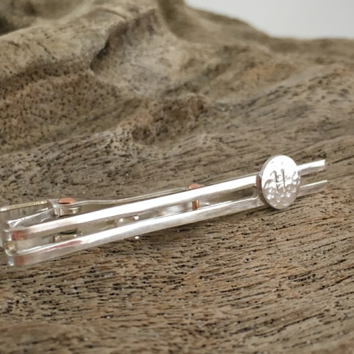 イニシャル刻印◇シルバーネクタイピン◇メンズアクセサリー