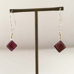 Rhodlite Garnet＋Karen Silver◇ピアス/イヤリング2 2枚目の画像