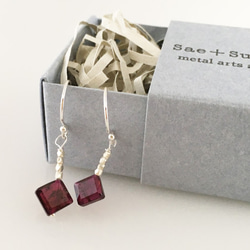 Rhodlite Garnet＋Karen Silver◇ピアス/イヤリング2 1枚目の画像