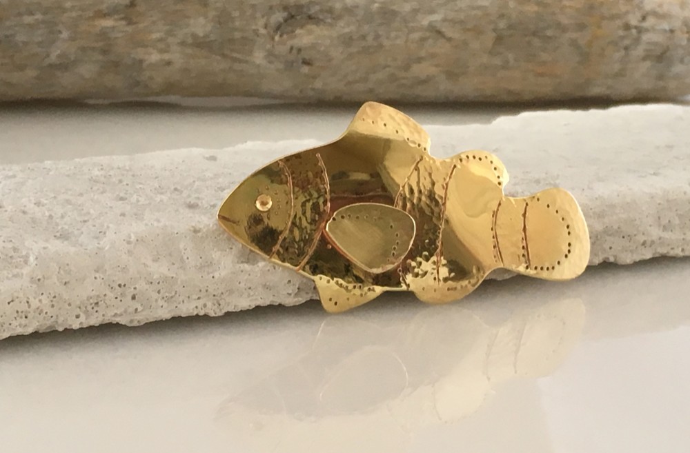 クマノミ☆真鍮ブローチ/帯留め