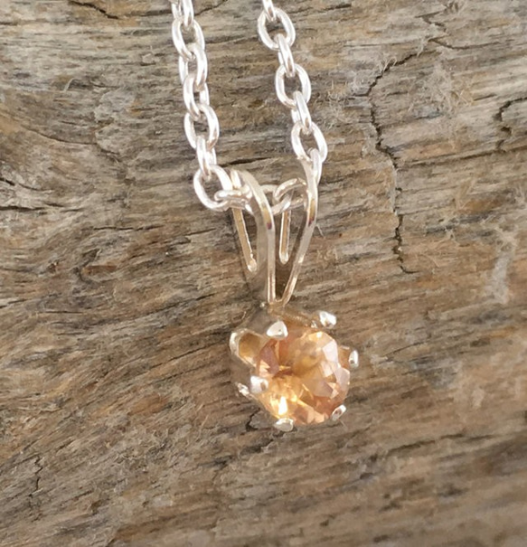 天然ジルコン◇Champagne Orange◇SV Pendant 3枚目の画像