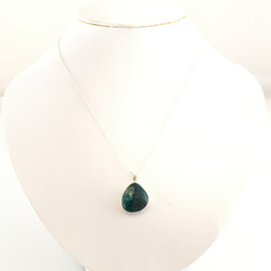 Chrysocolla◆土藍色◆銀色項鍊 第3張的照片